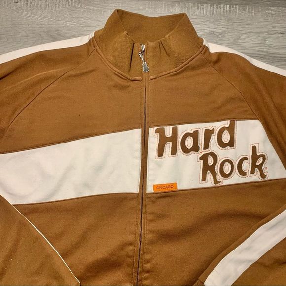 HARD ROCK CAFE Chicago Brown Zip Up Sweater (Size XL) - Picture 3 of 15